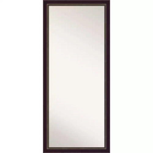 28" x 64" Non-Beveled Signore Bronze Wood Full Length Floor Leaner Mirror - Amanti Art