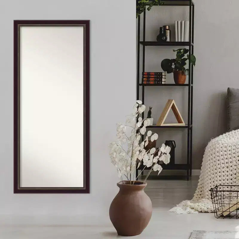 Specchio da pavimento reclinabile Amanti Art Signore Bronze Wood senza smusso 28" x 64"