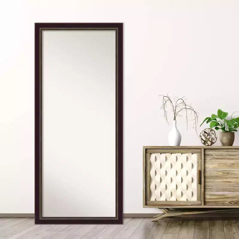 Specchio da pavimento reclinabile Amanti Art Signore Bronze Wood senza smusso 28" x 64"