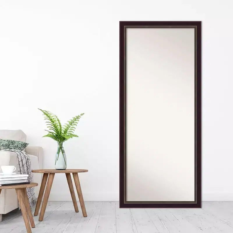 Specchio da pavimento reclinabile Amanti Art Signore Bronze Wood senza smusso 28" x 64"