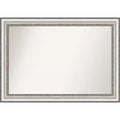 41" x 29" Non-Beveled Salon Silver Bathroom Wall Mirror - Amanti Art: Modern Polystyrene Frame, Includes Mount Hardware