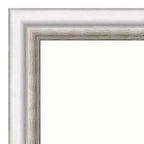 Specchio da parete per bagno in argento lucido non smussato da 41" x 29" - Amanti Art: Cornice moderna in polistirene, hardware di montaggio incluso
