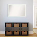 Specchio da Parete Stretto per Bagno 40" x 28" con Cornice Bianca non Smerigliata - Amanti Art: Cornice Moderna in Polistirolo, Include Ferramenta per il Montaggio