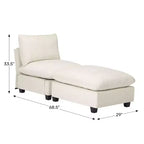 WestinTrends Augusta 68.5 Poltrona chaise longue da interno imbottita in ciniglia