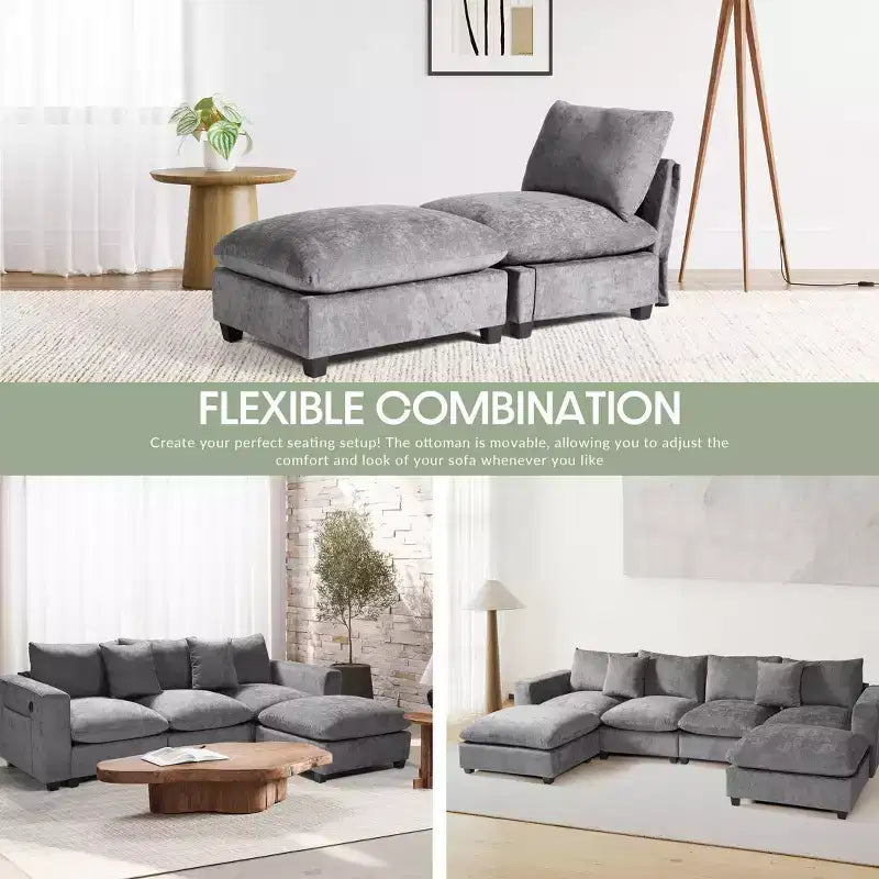 WestinTrends Augusta 68.5 Poltrona chaise longue da interno imbottita in ciniglia