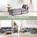 WestinTrends Augusta 68.5 Poltrona chaise longue da interno imbottita in ciniglia