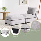 WestinTrends Augusta 68.5 Poltrona chaise longue da interno imbottita in ciniglia