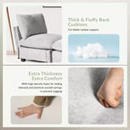 WestinTrends Augusta 68.5 Poltrona chaise longue da interno imbottita in ciniglia