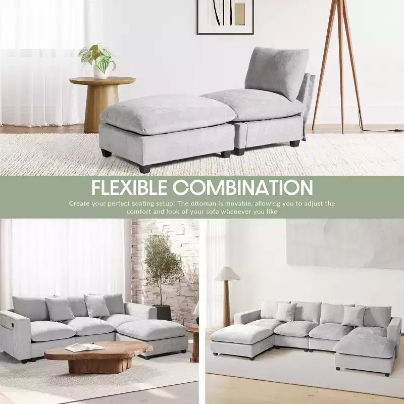 WestinTrends Augusta 68.5 Poltrona chaise longue da interno imbottita in ciniglia
