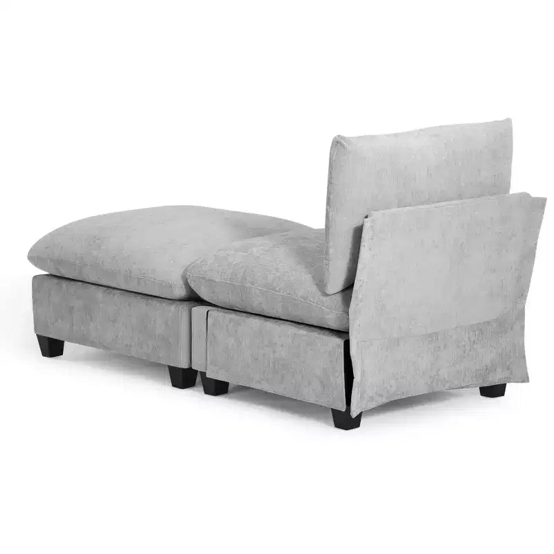 WestinTrends Augusta 68.5 Poltrona chaise longue da interno imbottita in ciniglia