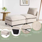 WestinTrends Augusta 68.5 Poltrona chaise longue da interno imbottita in ciniglia