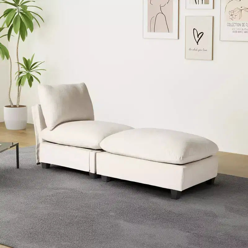 WestinTrends Augusta 68.5 Poltrona chaise longue da interno imbottita in ciniglia