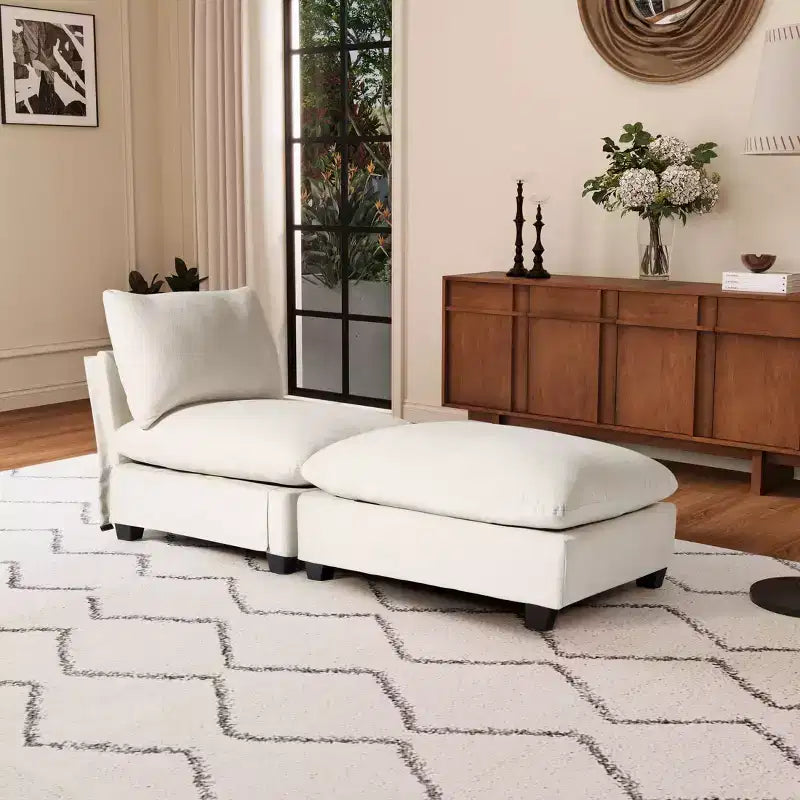 WestinTrends Augusta 68.5 Poltrona chaise longue da interno imbottita in ciniglia