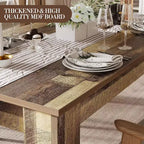 Tavolo da pranzo da 63 pollici per 4-6 persone, tavolo da cucina rustico, rettangolare, in legno, per sala da pranzo, cucina