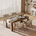 63 Farmhouse Dining Table for 4-6, Rustic Kitchen Table, Rectangular, Wood Dining Table, for Dining Room, Kitchen