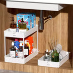 Carrello portaoggetti a 3 ripiani Tree City Gray - Organizer mobile multifunzione per bagno e cucina con ruote bloccabili