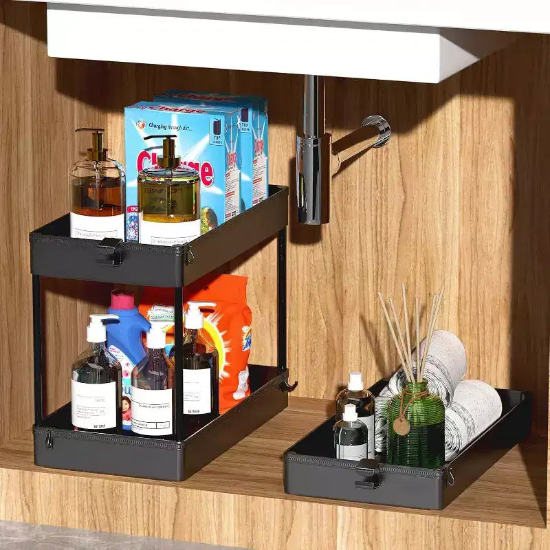 Carrello portaoggetti a 3 ripiani Tree City Gray - Organizer mobile multifunzione per bagno e cucina con ruote bloccabili