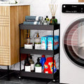 Carrello portaoggetti a 3 ripiani Tree City Gray - Organizer mobile multifunzione per bagno e cucina con ruote bloccabili