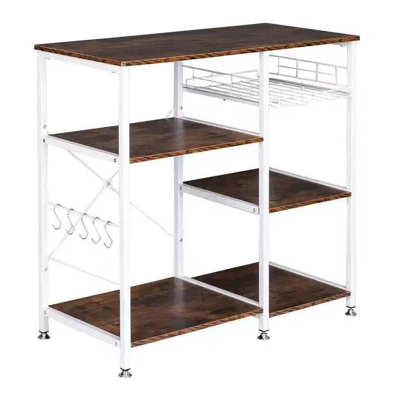 Karl Home Scaffale da Forno a 3 Ripiani, Scaffale Utensili da Cucina, Porta Microonde, Carrello Portaoggetti