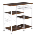 Karl Home Scaffale da Forno a 3 Ripiani, Scaffale Utensili da Cucina, Porta Microonde, Carrello Portaoggetti