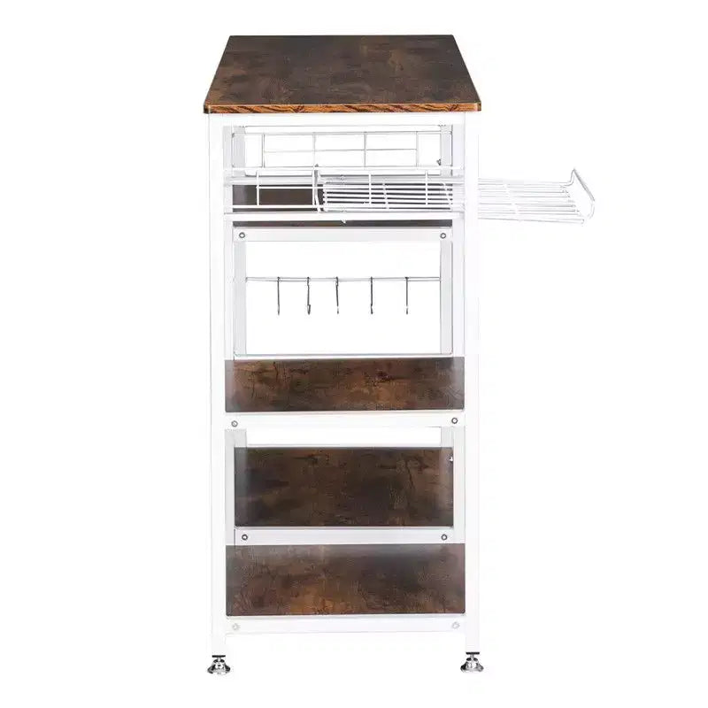 Karl Home Scaffale da Forno a 3 Ripiani, Scaffale Utensili da Cucina, Porta Microonde, Carrello Portaoggetti