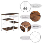Karl Home Scaffale da Forno a 3 Ripiani, Scaffale Utensili da Cucina, Porta Microonde, Carrello Portaoggetti