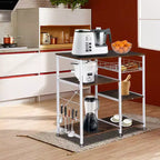 Karl Home Scaffale da Forno a 3 Ripiani, Scaffale Utensili da Cucina, Porta Microonde, Carrello Portaoggetti