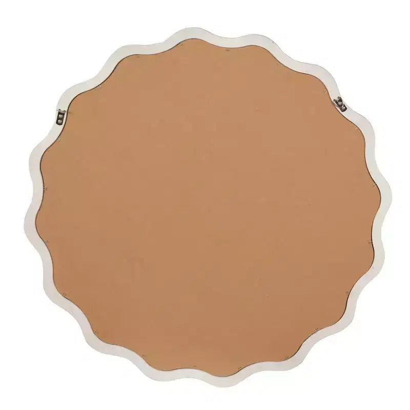 Specchio decorativo rotondo con cornice in legno Mayeerty da 30 pollici, ondulato, per camera da letto, bagno, soggiorno, ingresso, bianco