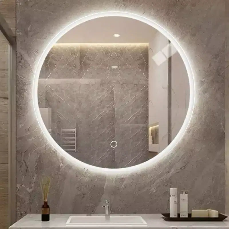 Okak 2O/24IN Bathroom Mirror with Adjustable Color Temperature, Wall Mirror with Aluminum Alloy Frame, Vanity Mirror for Bathroom, Living Room
