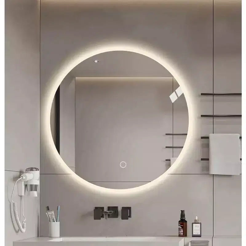 Specchio da bagno Okak 2O/24IN con temperatura di colore regolabile, specchio da parete con cornice in lega di alluminio, specchio da bagno, specchio da soggiorno