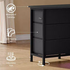 COZONY Cassettiera Lunga 160 cm per Camera da Letto con 10 Cassetti e Luci LED, Comò Moderno Porta TV per Televisori da 65-75 Pollici, Mobile Contenitore Centro di Intrattenimento