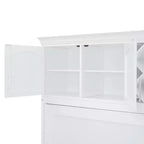 Letto a muro Murphy Queen Size in legno con armadietti superiori e portabottiglie, letto a scomparsa con armadietto e piattaforma
