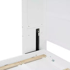 Letto a muro Murphy Queen Size in legno con armadietti superiori e portabottiglie, letto a scomparsa con armadietto e piattaforma