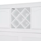 Letto a muro Murphy Queen Size in legno con armadietti superiori e portabottiglie, letto a scomparsa con armadietto e piattaforma