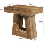 Tavolino Lantine 24 Moderno, Tavolino Stretto a 2 Ripiani in Legno con Base Trapezoidale, Comodino Piccolo Rustico per Soggiorno, Camera da Letto