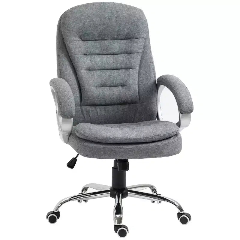 High Back Home Office Chair Executive Computer Chair with Adjustable Height, Upholstered Thick Padding Headrest and Armrest