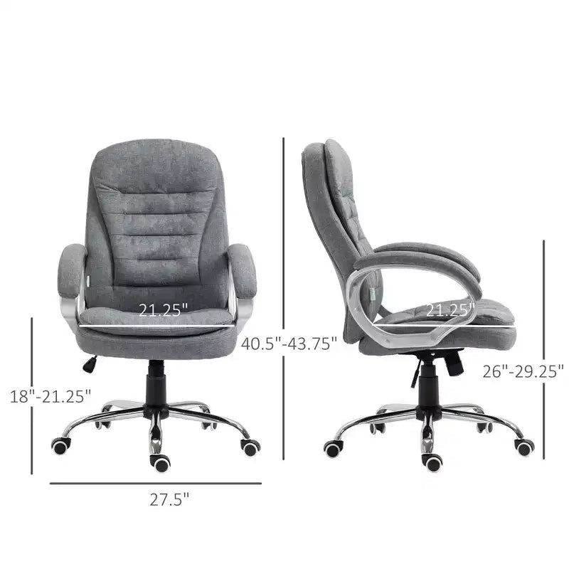 Sedia da ufficio direzionale ergonomica con schienale alto e altezza regolabile, imbottitura spessa, poggiatesta e braccioli
