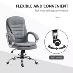 Sedia da ufficio direzionale ergonomica con schienale alto e altezza regolabile, imbottitura spessa, poggiatesta e braccioli