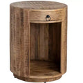 Crestview Collection Round Brown Solid Wood Accent_End Table
