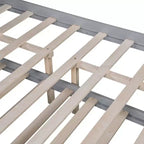 Bellemave Letto a piattaforma completo con letto estraibile e testiera con contenitore, struttura letto a piattaforma in compensato con cassetti per camera da letto, grigio