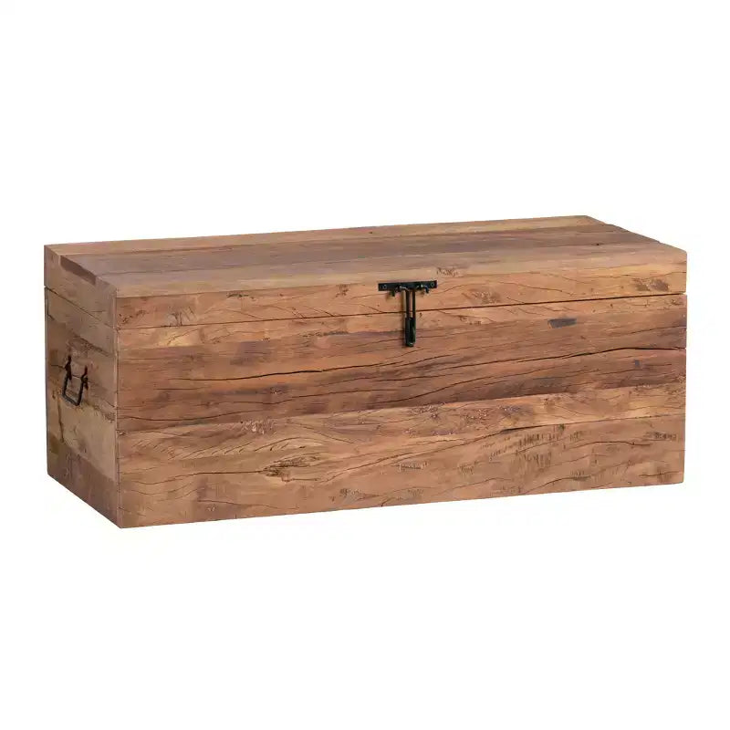Crestview Collection Brown Solid Wood Storage Trunk