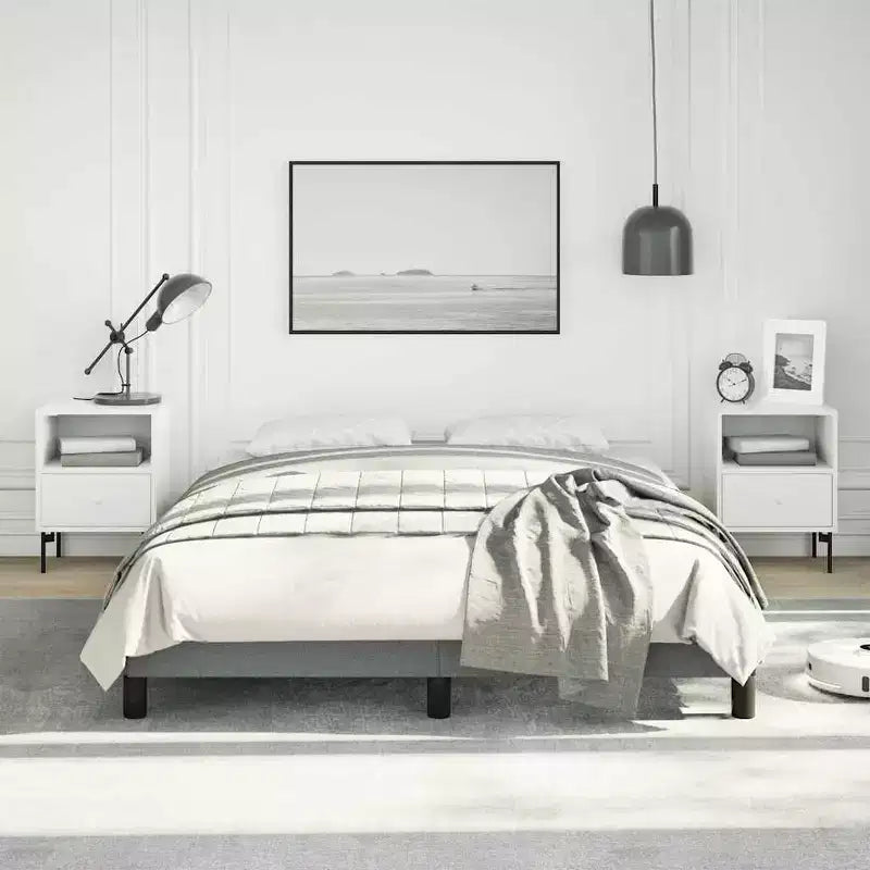 Struttura letto grigio scuro poliestere, compensato, legno composito una piazza e mezza