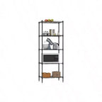 Metal Frame Storage Shelves 5 - Tier Wire Shelving Heavy Duty Black Kitchen Garage Shelf with Leveling Feet 12x17x48 Inches