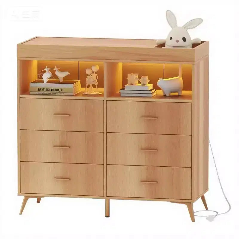 Comò Fasciatoio con Cassetti, Comò per Cameretta con Piano Fasciatoio, Organizer Fasciatoio con Ripiano Aperto per Camera da Letto