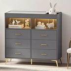 Comò Fasciatoio con Cassetti, Comò per Cameretta con Piano Fasciatoio, Organizer Fasciatoio con Ripiano Aperto per Camera da Letto