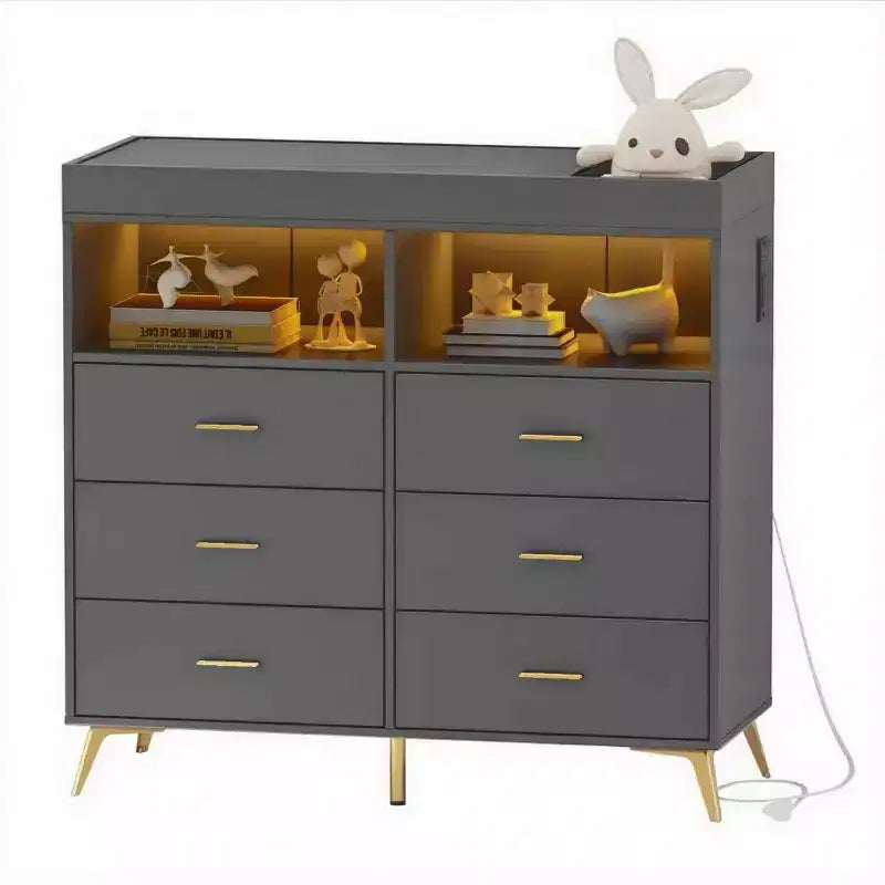 Comò Fasciatoio con Cassetti, Comò per Cameretta con Piano Fasciatoio, Organizer Fasciatoio con Ripiano Aperto per Camera da Letto
