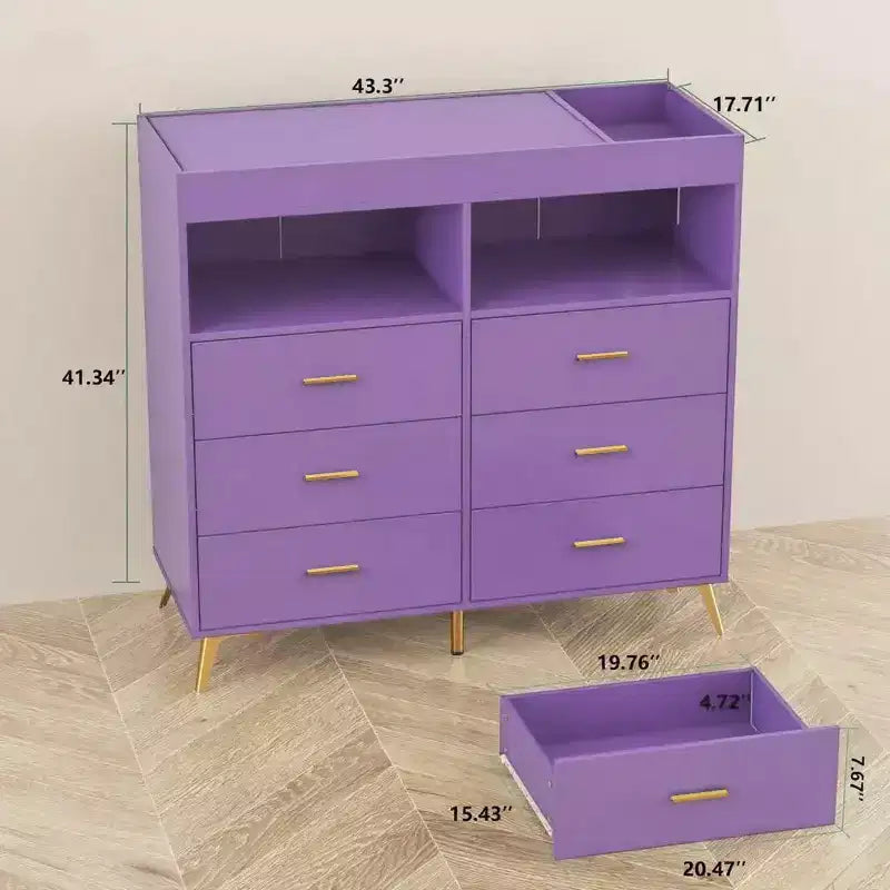 Comò Fasciatoio con Cassetti, Comò per Cameretta con Piano Fasciatoio, Organizer Fasciatoio con Ripiano Aperto per Camera da Letto