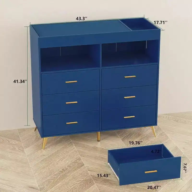 Comò Fasciatoio con Cassetti, Comò per Cameretta con Piano Fasciatoio, Organizer Fasciatoio con Ripiano Aperto per Camera da Letto