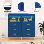 Comò Fasciatoio con Cassetti, Comò per Cameretta con Piano Fasciatoio, Organizer Fasciatoio con Ripiano Aperto per Camera da Letto