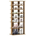 Costway 7-Tier Double Rows Shoe Rack Vertical Wooden Shoe Storage Organizer Patented
